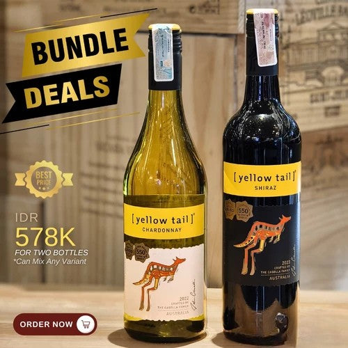 BUNDLING 2 BOTTLES Yellow Tail Shiraz & Chardonnay BUNDLE PROMO TWIN BOTTLE