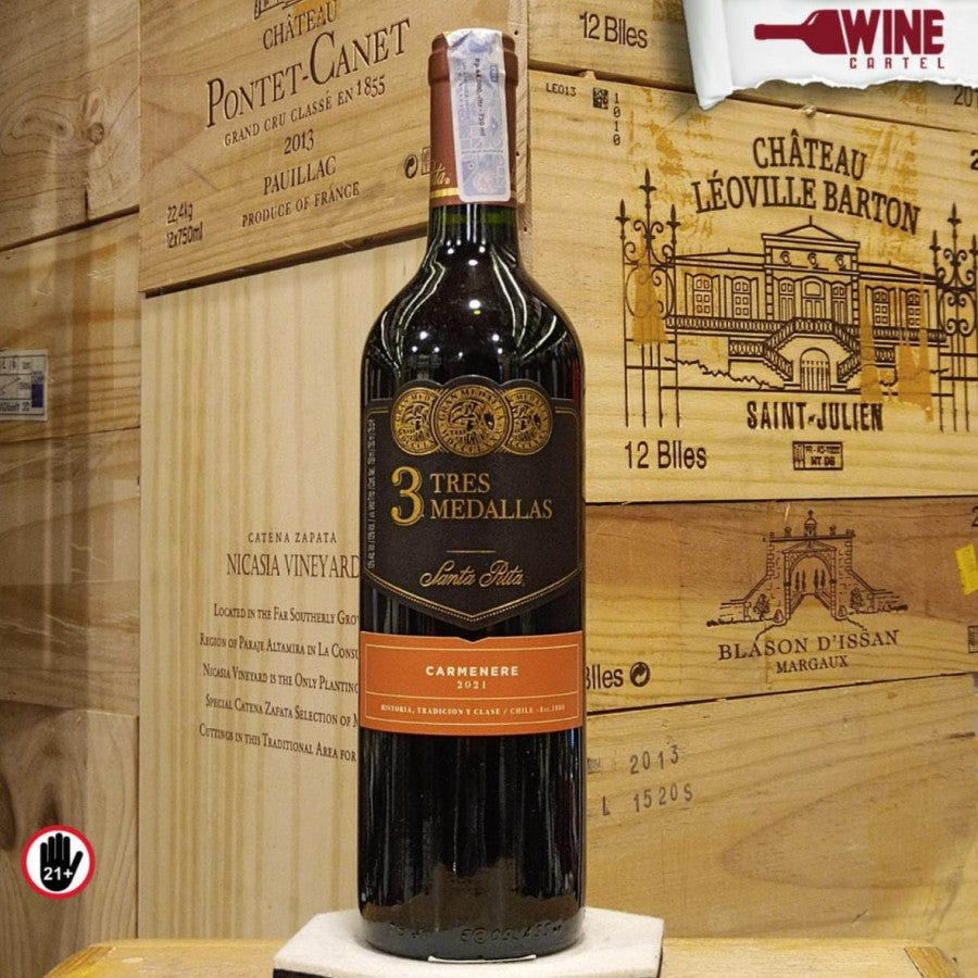 RED WINE Santa Rita Tres Medallas Carmenere 750mL CHILE
