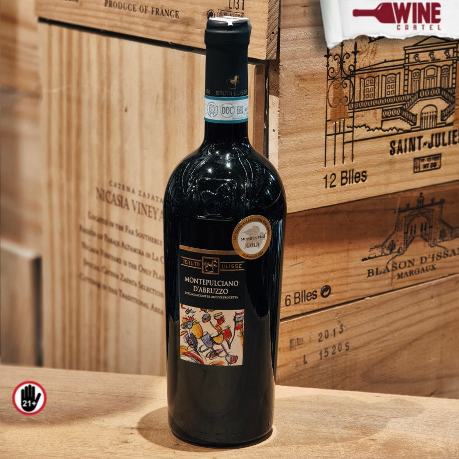 RED WINE Tenuta Ulisse Montepulciano d'Abruzzo Italy Mundus Vini Gold 750mL ITALY