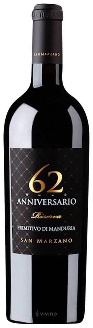 Red Wine San Marzano Anniversario 62 Primitivo di Manduria Riserva 750ml - ITALY