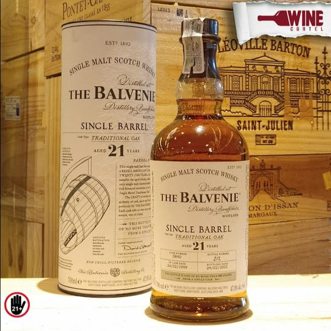 WHISKY THE BALVENIE SINGLE BARREL 21 YEARS OLD RARE LIMITED 750mL