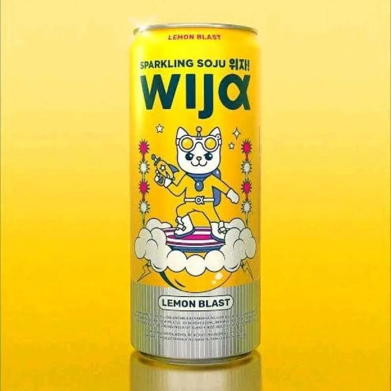 SOJU Wija Sparkling Soju LEMON 320mL Kaleng KOREA