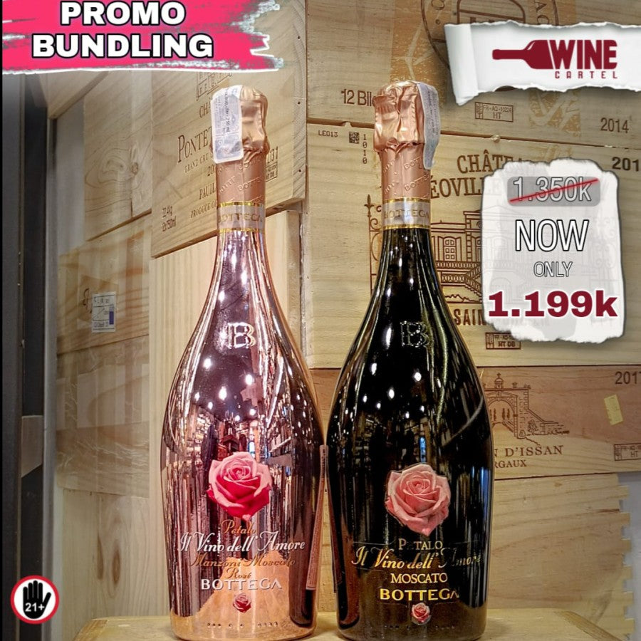 PROMO BUNDLING Bottega Petalo ll Vino Del Moscato Rose & Moscato 750ml ITALY