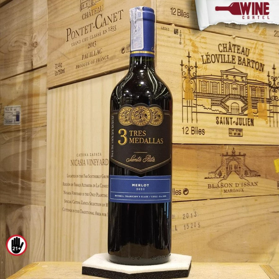 RED WINE Santa Rita Tres Medallas Merlot 750mL CHILE