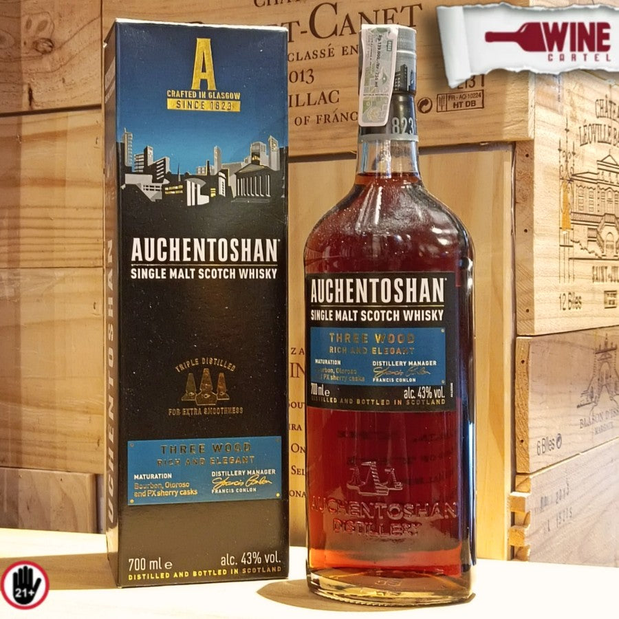 WHISKY Auchentoshan 12 Years Old 700ml / Three Wood 700ml Single Malt SCOTLAND