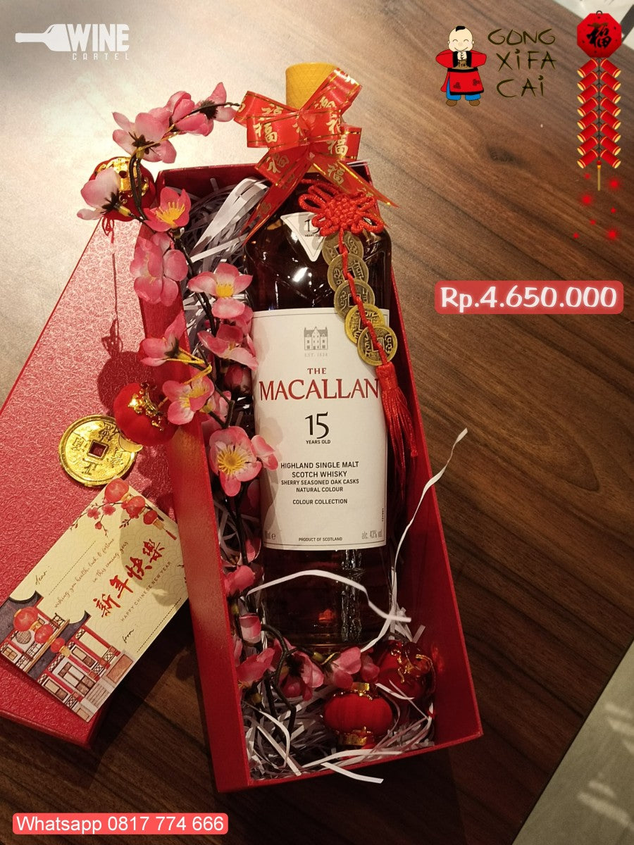 HAMPERS Imlek CNY Gift SET WHISKY The Macallan COLOUR COLLECTION 15 YO SCOTLAND