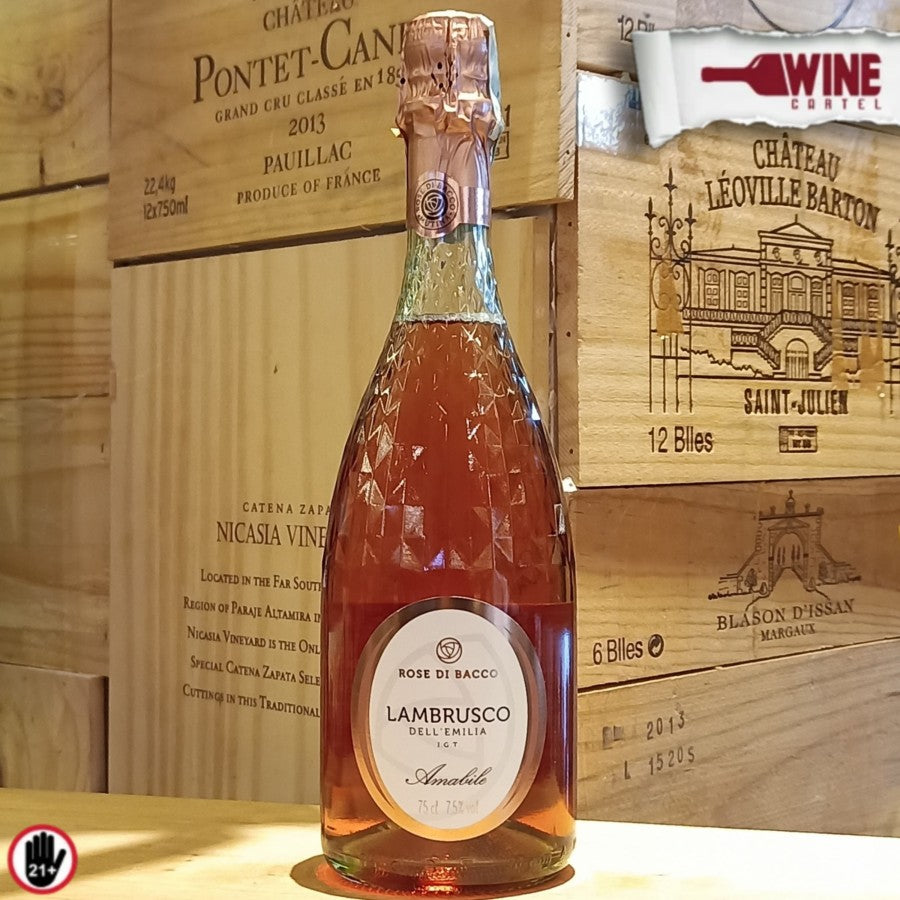 SPARKLING ROSE WINE Rose Di Bacco - Lambrusco - Rosato SWEET - 750ml ITALY