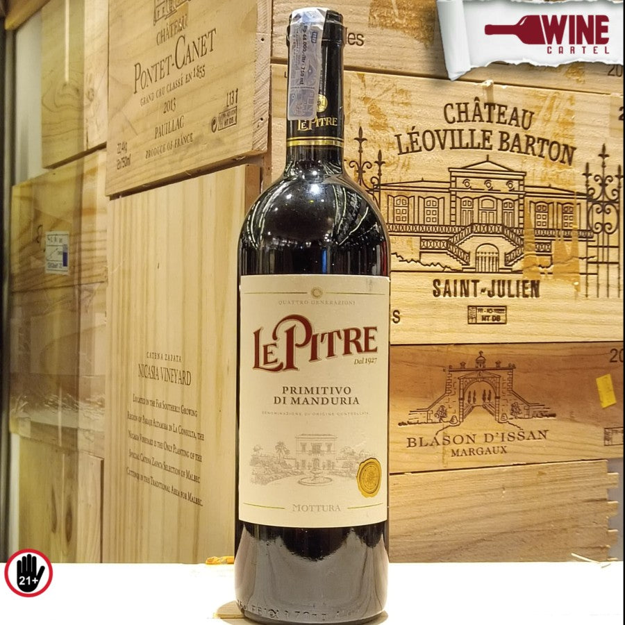 Mottura Le Pitre Primitivo Di Manduria DOC 750 ml ORIGINAL REGISTERED ITALY