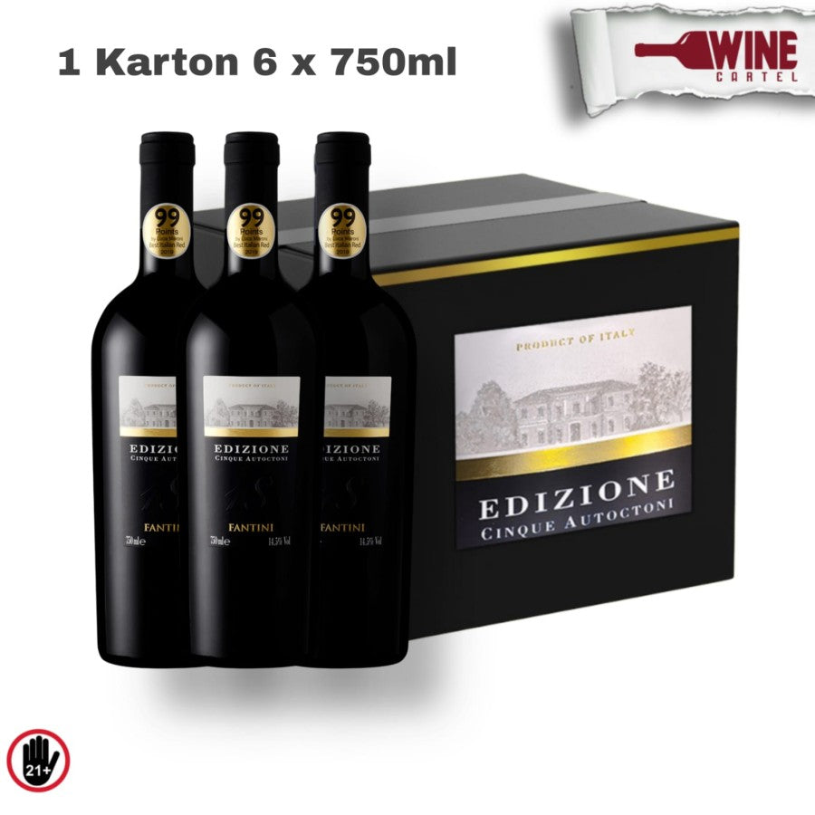 RED WINE Edizione Cinque Autoctoni Fantini 750ml - 1 karton 6 BOTTLES ITALY