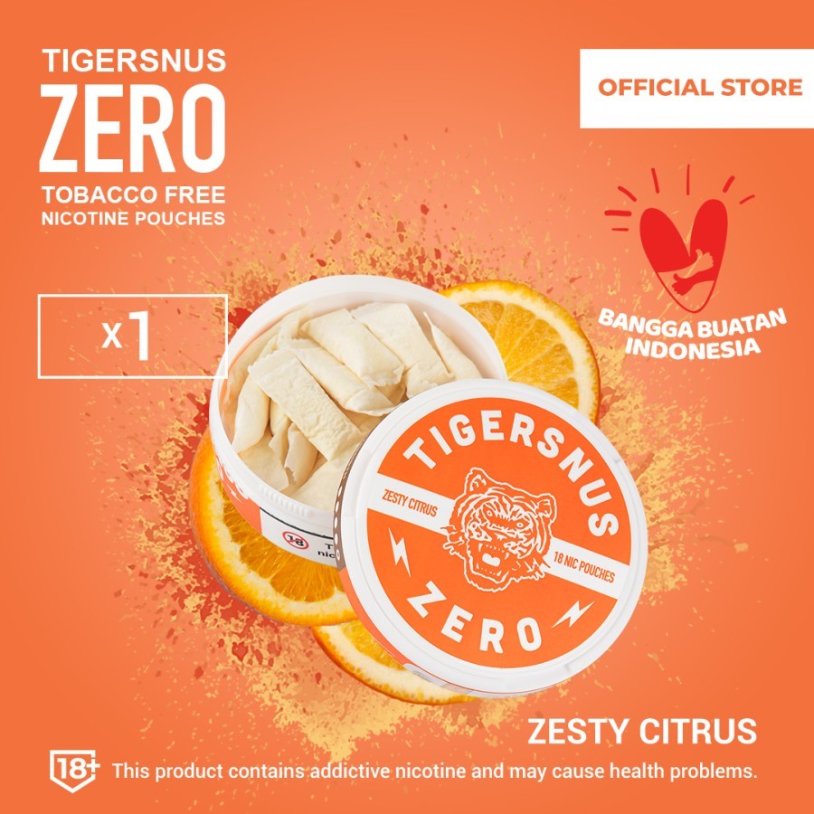 Tigersnus | Tiger snus Zero 16 mg/g Zesty Citrus Kantong Nikotin