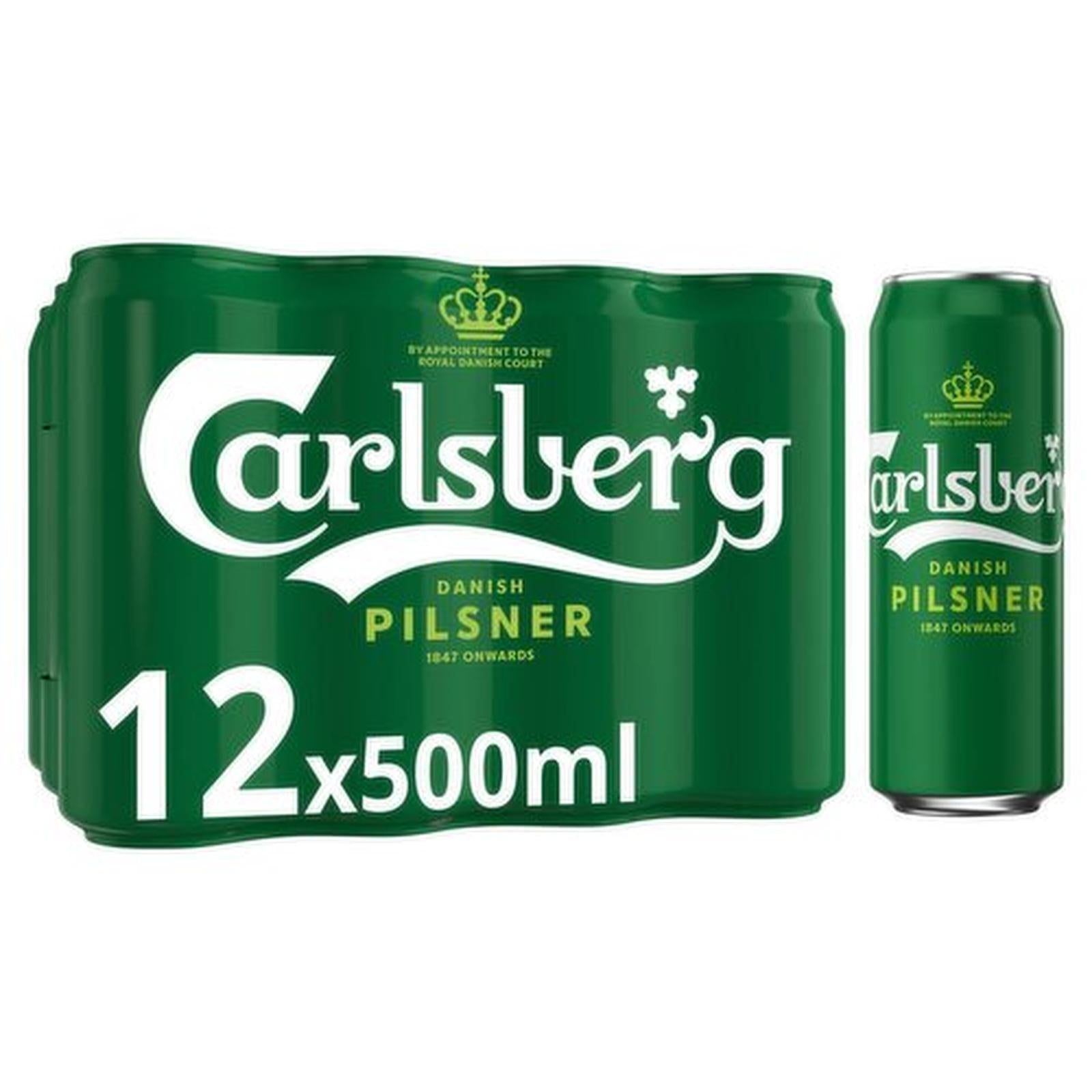 x12 Beer Carlsberg Can Bir Danish Pilsener Kaleng 500mL