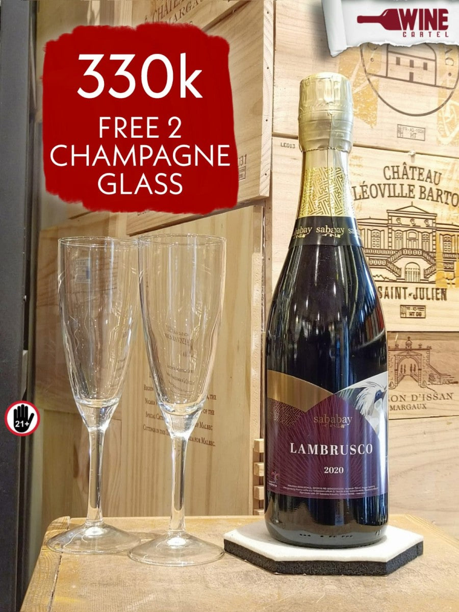 SPARKLING Sababay Sparkling Lambrusco 750mL FREE 2 CHAMPAGNE GLASS INDONESIA