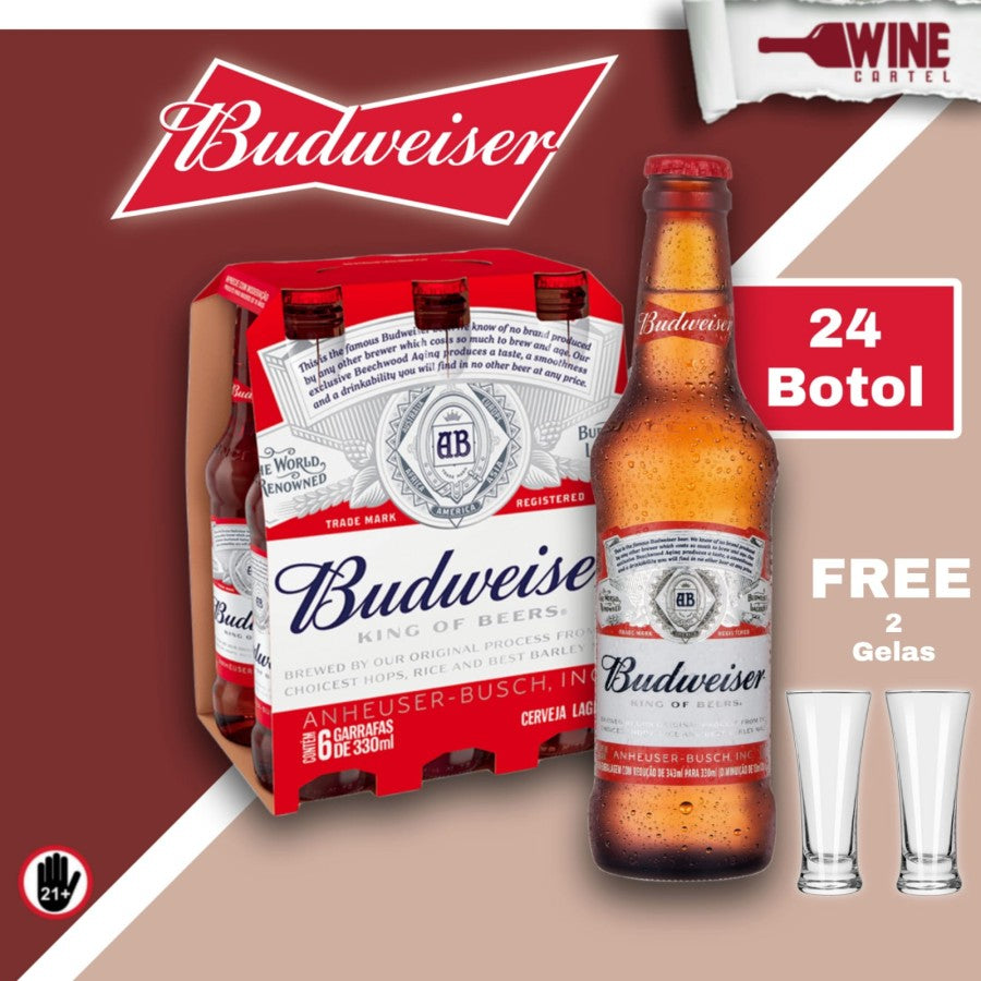 BIR Budweiser Lager American King of Beer United States 300mL X24Botol AMERICA