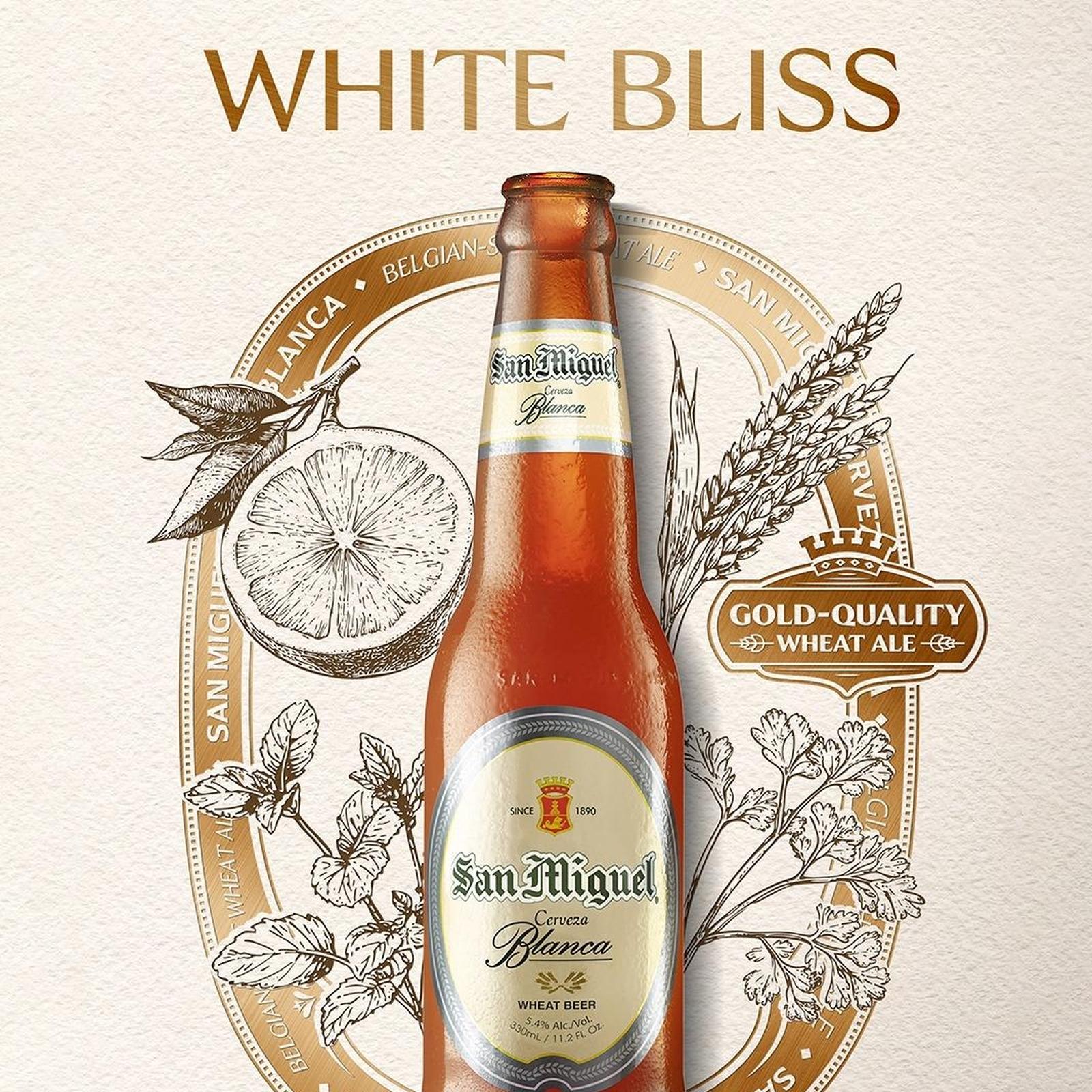 San Miguel Cerveza Blanca San Mig Wheat Beer Bir Botol 330mL