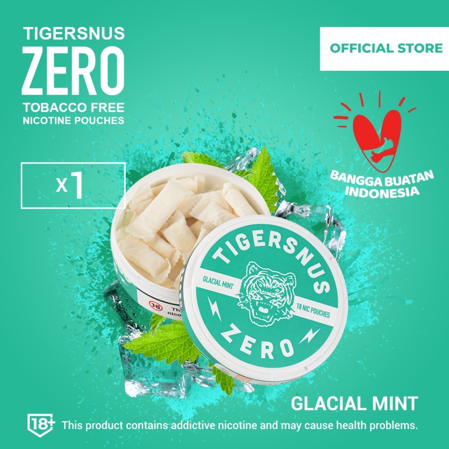 Tigersnus | Tiger snus Zero Zero 16 mg/g Glacial Mint Kantong Nikotin