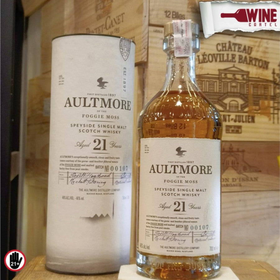 WHISKY Aultmore 21 Year Old Speyside Single Malt Scotch Whiskey 700mL