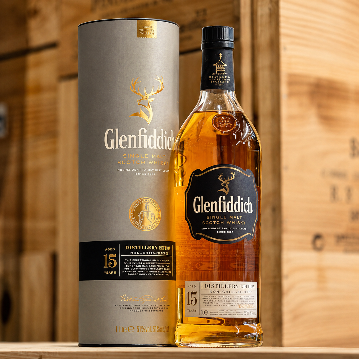 WHISKY Glenfiddich 15 Years Old Distillery Edition Single Malt 1000mL | 1 Liter