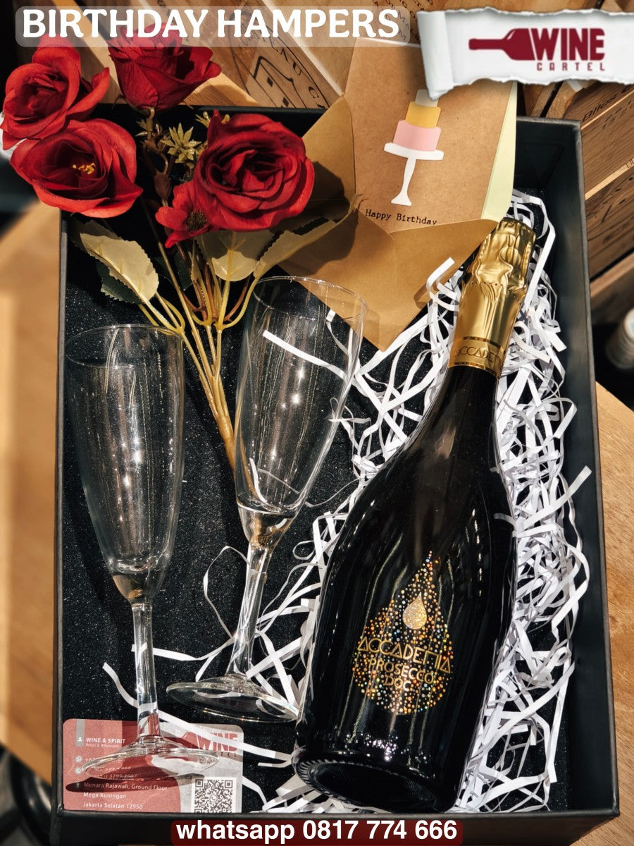 GIFT BIRTHDAY HAMPERS KADO ULANG TAHUN SPARKLING Accademia - PROSECCO- 750ml ITALY