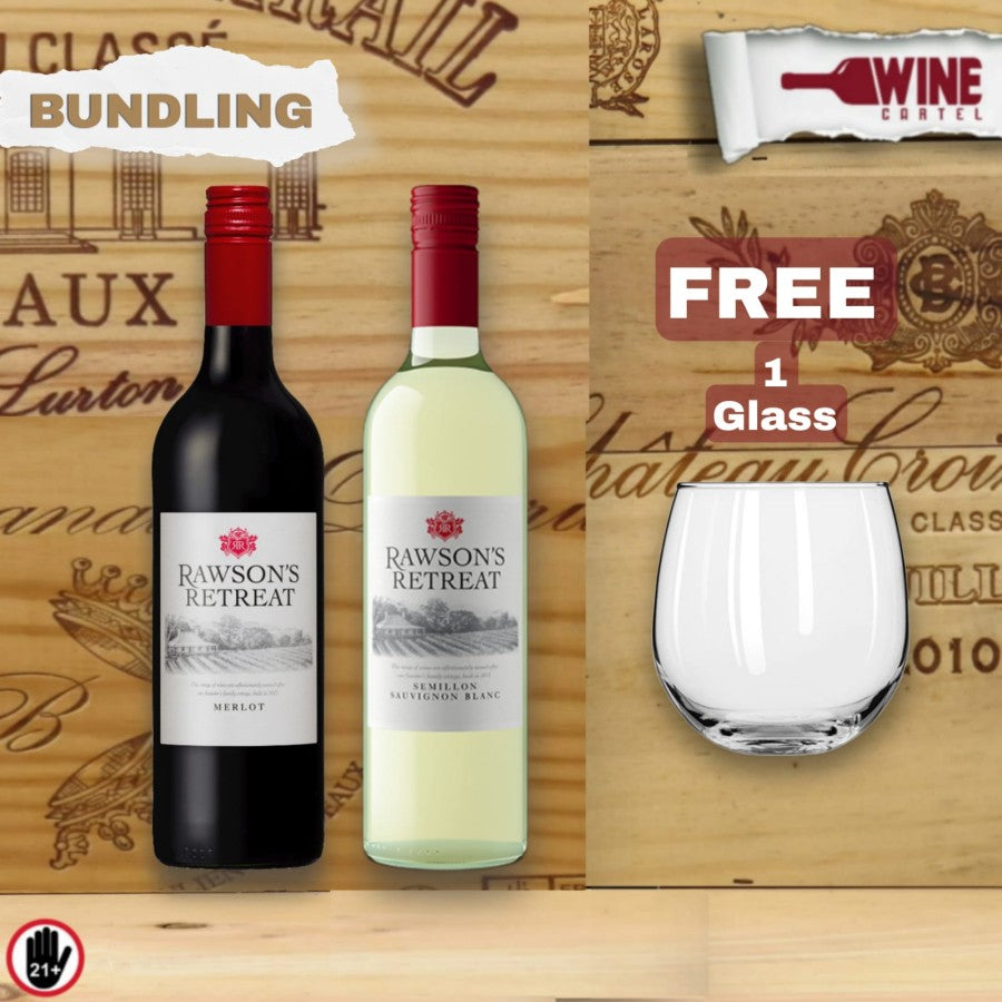 BUNDLING Rawson Retreat MERLOT & Semillon Sauvignon Blanc 750mL 2BOTOL AUSTRALIA