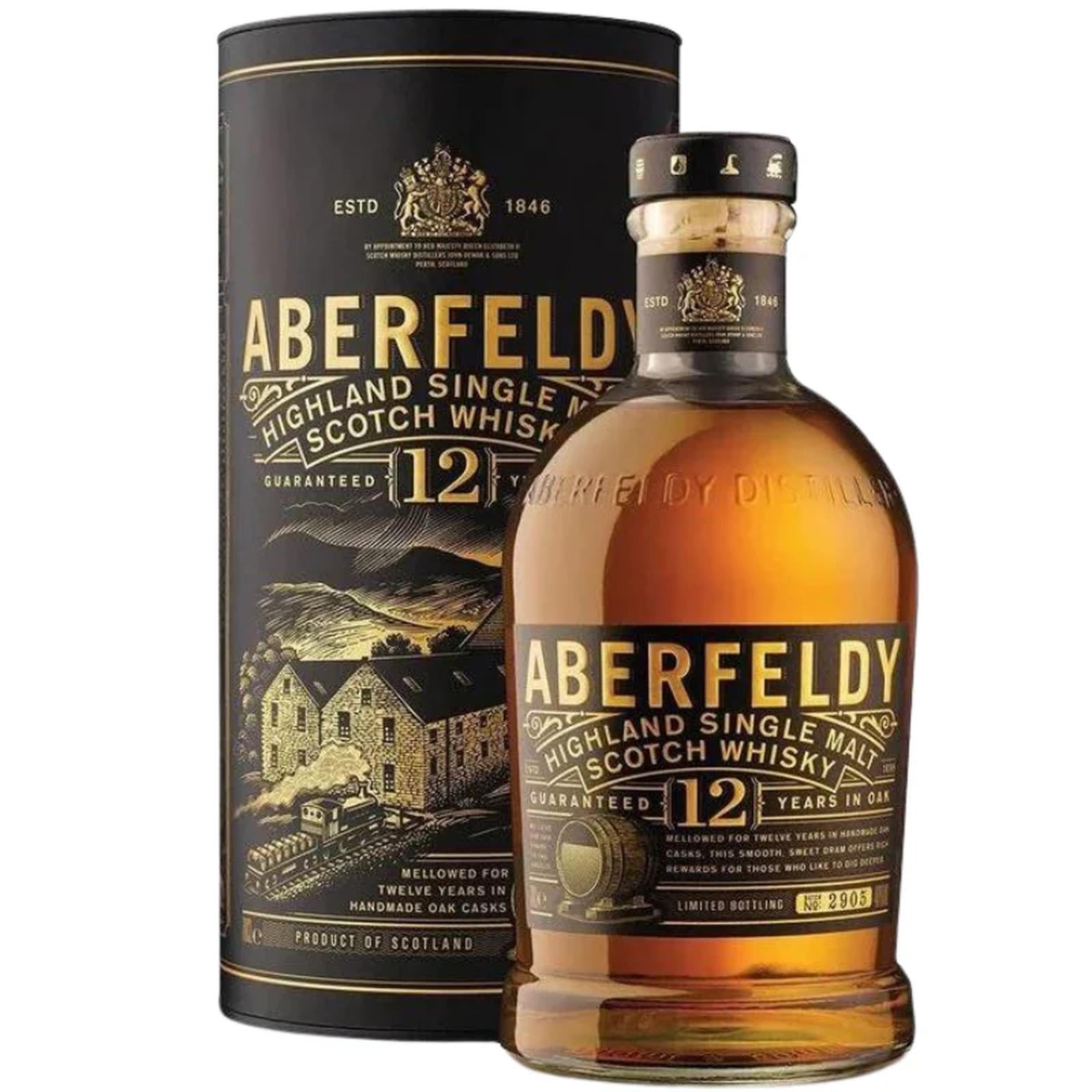 WHISKY Aberfeldy 12 Y.O Years Old Single Malt Scotch Whisky 750mL
