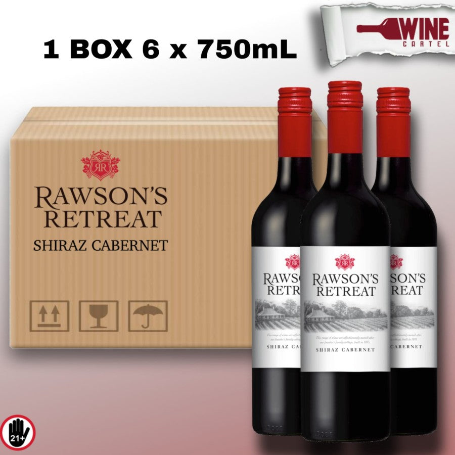 RED WINE Rawson's Retreat Shiraz Cabernet 750mL 6 Bottles x 750mL AUSTRALIA