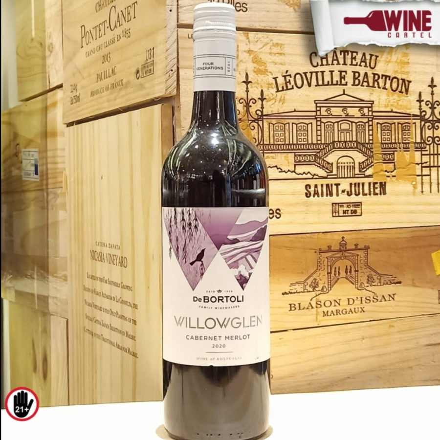 RED WINE DE BORTOLI WILLOWGLEN CABERNET MERLOT 750mL AUSTRALIA