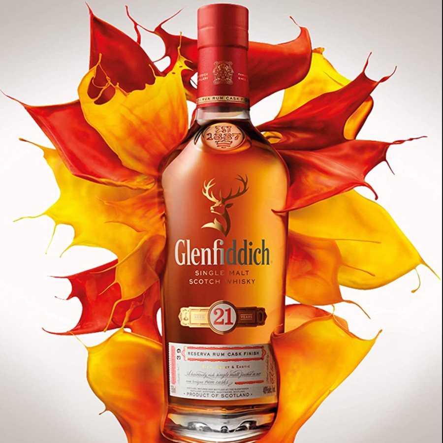 WHISKY Glenfiddich 21 Year Old Gran Reserva Rum Cask Single Malt 700mL SCOTLAND