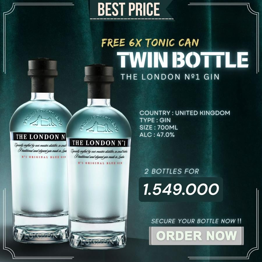 TWIN BOTTLE BUNDLING GIN The London No.1 700mL FREE 6 CAN TONIC - 2 BOTTLE TWO BOTOL BUNDLE