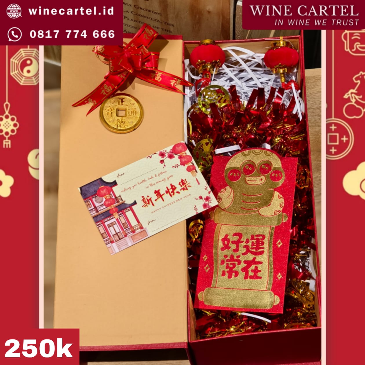 BOX HAMPERS "WITHOUT BOTTLE" Kosong Tanpa Botol KOTAK HAMPERS SET SAJA CNY Chinese New Year Hadiah Kado Imlek SET BOX Gift