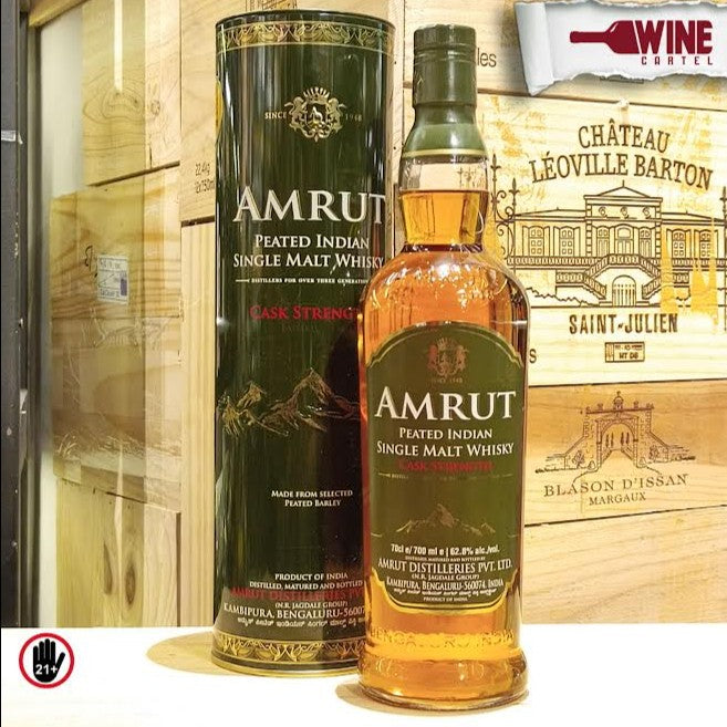 INDIAN WHISKY Amrut PEATED Cask Strength India Single Malt India 700mL INDIA