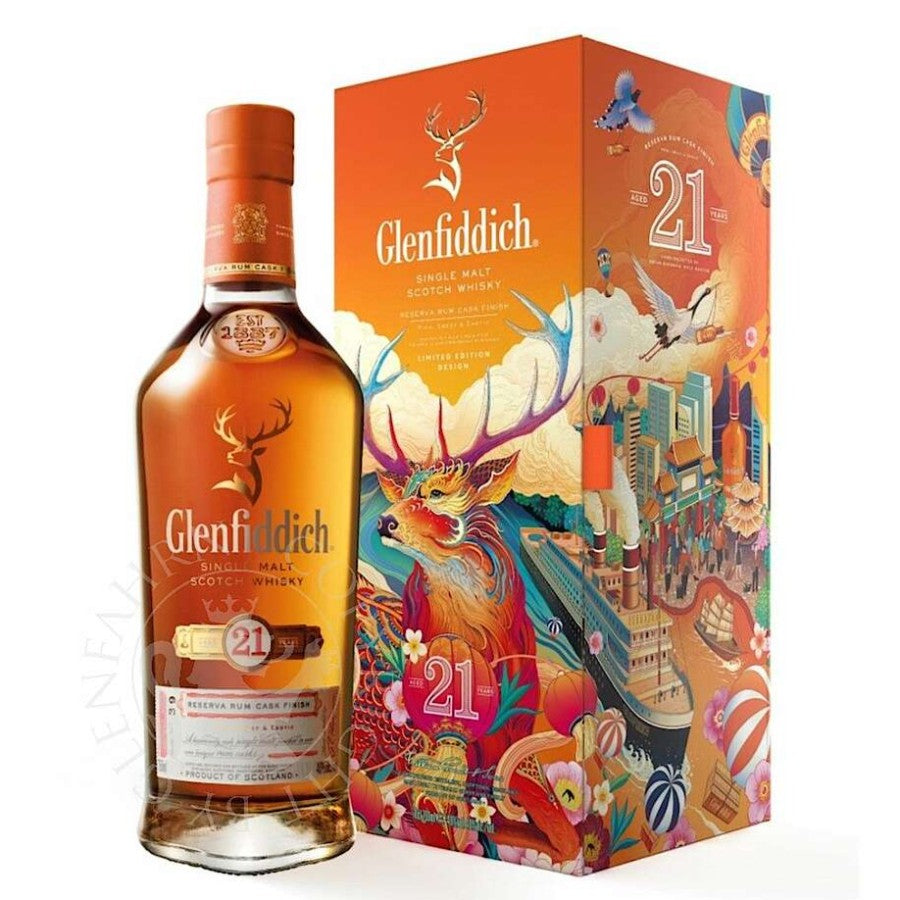 WHISKY Glenfiddich 21 Year Old Gran Reserva Rum Cask Single Malt 700mL SCOTLAND