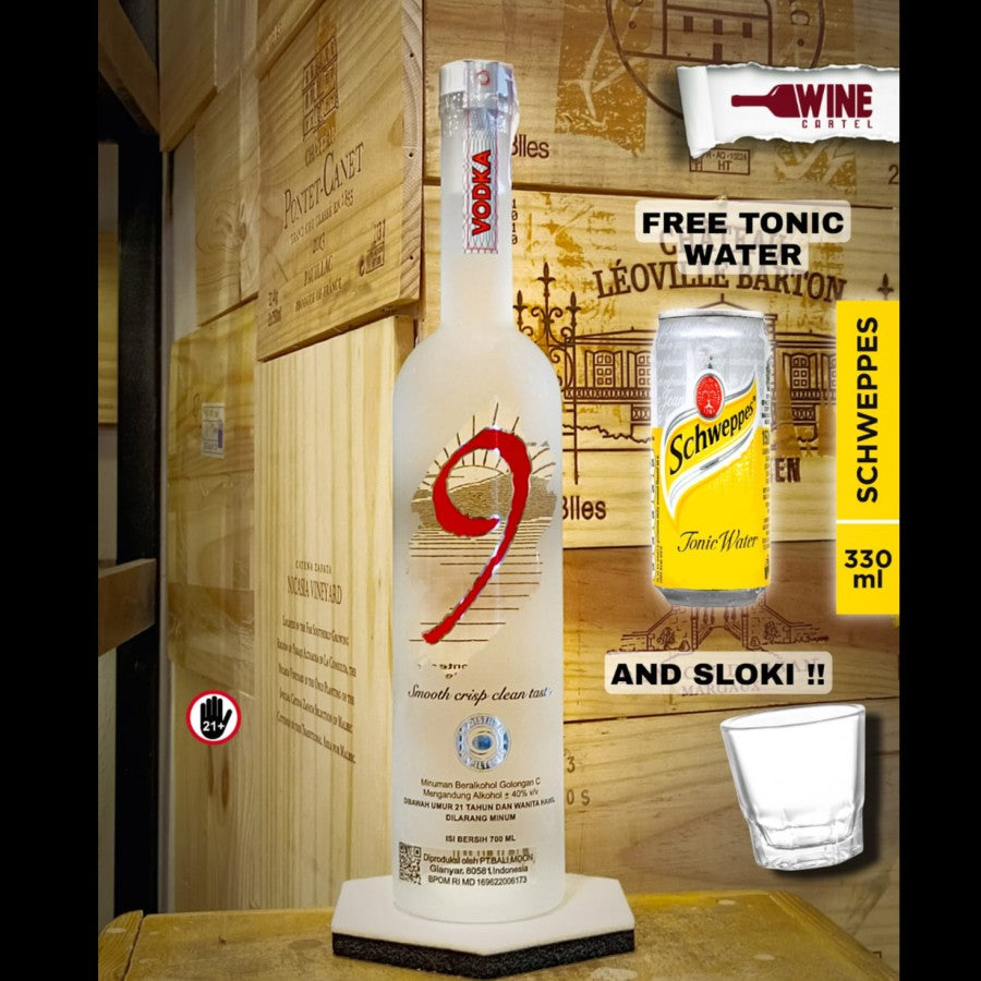 VODKA Bali Moon 9 Vodka 700mL FREE 1 TONIC WATER & SLOKI !! INDONESIA