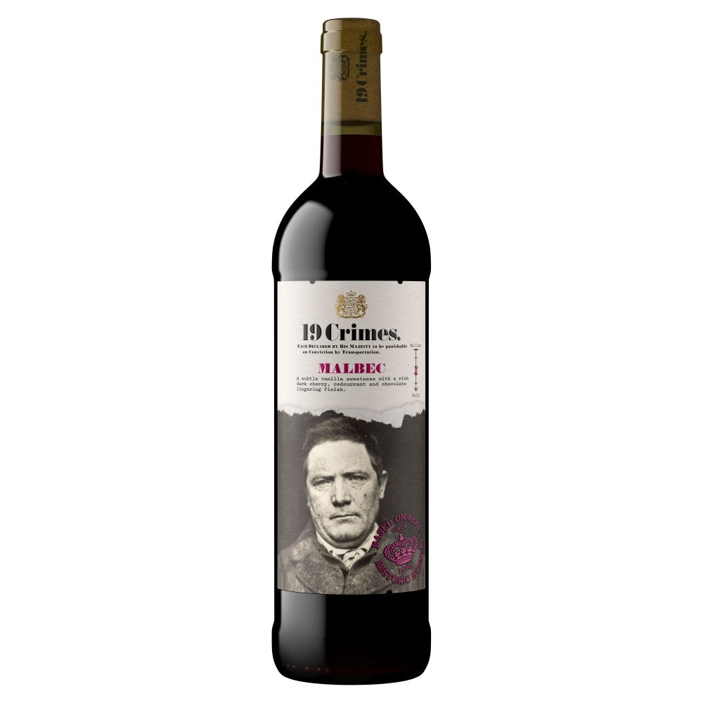 RED WINE 19 Crimes Malbec Argentina Mendoza 750mL