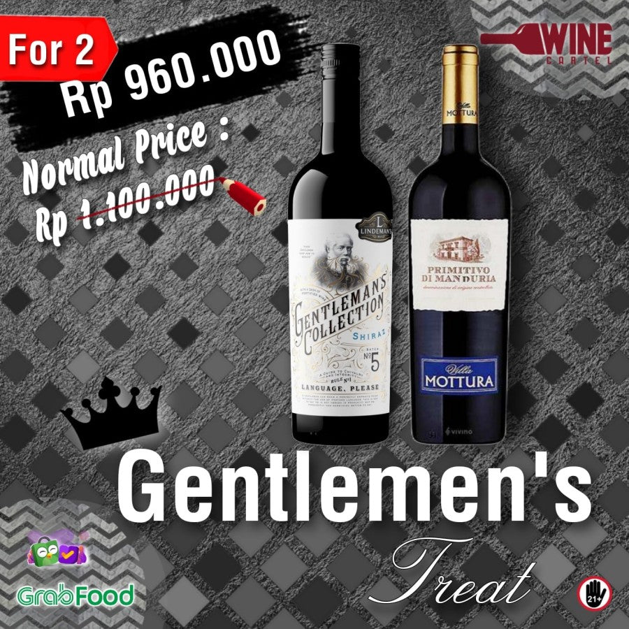 GENTLEMENS Bundling Gentlemans Shiraz & Primitivo Mottura 2 FOR 960K AUSTRALIA