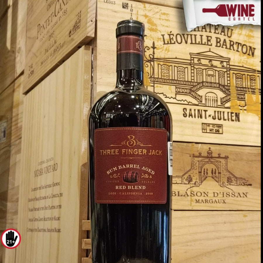 RED WINE Three Finger Jack Rum Barel Aged Red Blend 750ml USA