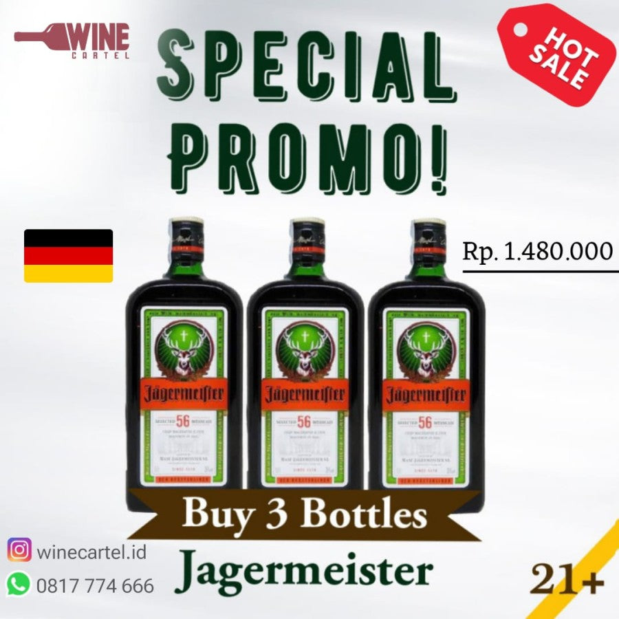BUNDLING PROMO 3 Bottle Jagermeister Liquor Jaggermeister GERMANY