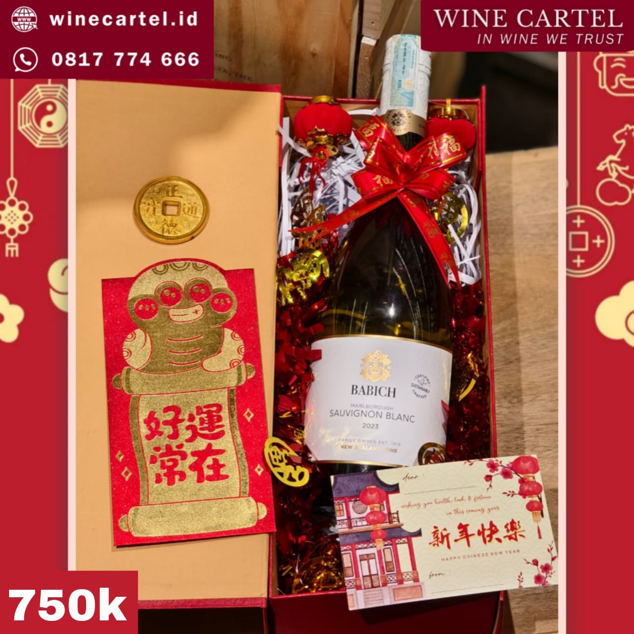 HAMPERS WHITE WINE BABICH SAUVIGNON BLANC Chinese New Year Hadiah Kado Imlek SET BOX Gift