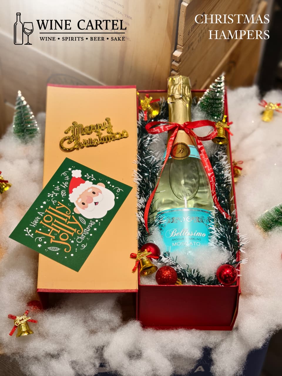 CHRISTMAS HAMPERS WHITE WINE BELLISIMO SPARKLING MOSCATO 750ML ITALY