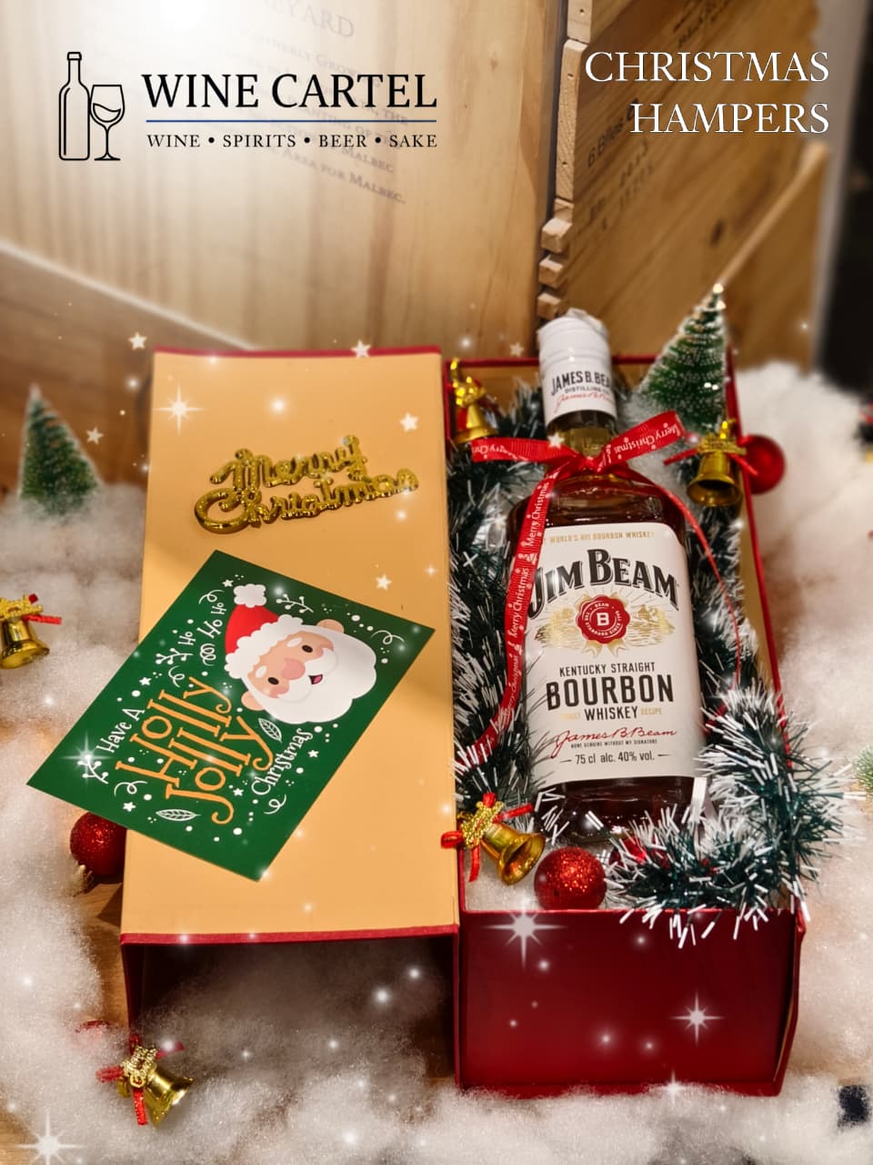 CHRISTMAS HAMPERS WHISKY Jim Beam White Kentucky Bourbon 750ml USA