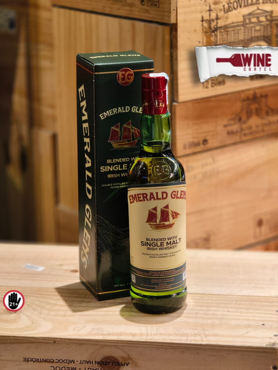 WHISKY EMERALD GLENS Blended With Singlemalt Irish Whiskey 700mL