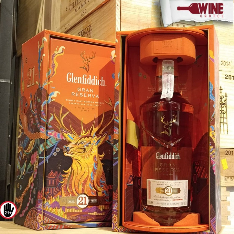 WHISKY Glenfiddich 21 Year Old Gran Reserva Rum Cask Single Malt 700mL SCOTLAND