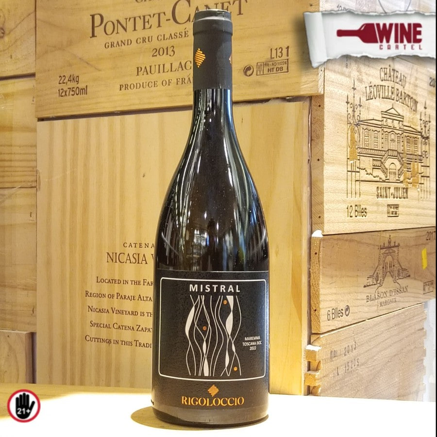 WHITE WINE Rigoloccio Mistral Chardonnay TUSCANY 750mL ITALY