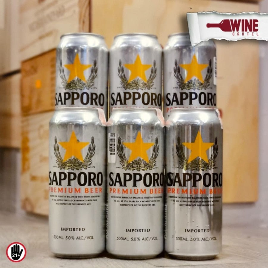 Beer Sapporo Premium Can Minuman Bir 330 mL & 500mL X 24 Can JEPANG
