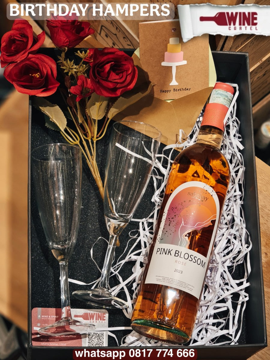 GIFT BIRTHDAY HAMPERS KADO ULANG TAHUN ROSE WINE Sababay Pink Blossom Wine 750ml INDONESIA