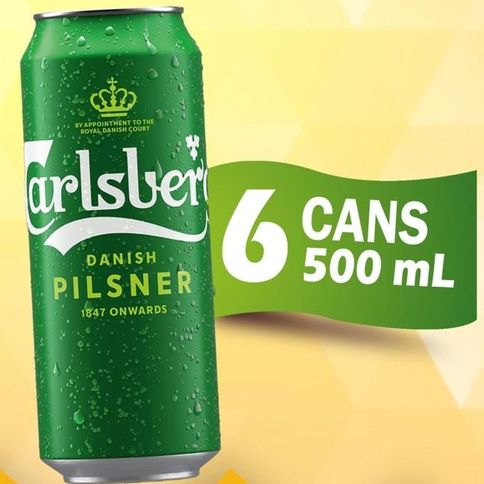 x6 Beer Carlsberg Can Bir Danish Pilsener Kaleng 500mL