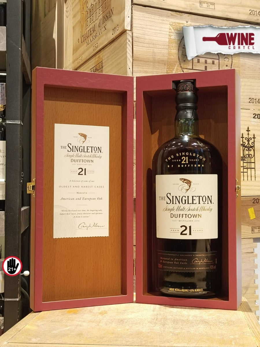WHISKY Singleton of Dufftown 21 YO Single Malt Scotch Whisky 700mL SPEYSIDE, United Kingdom