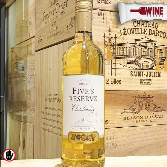 WHITE WINE Five's Reserve Chardonnay 750mL SOUTH AFRICA