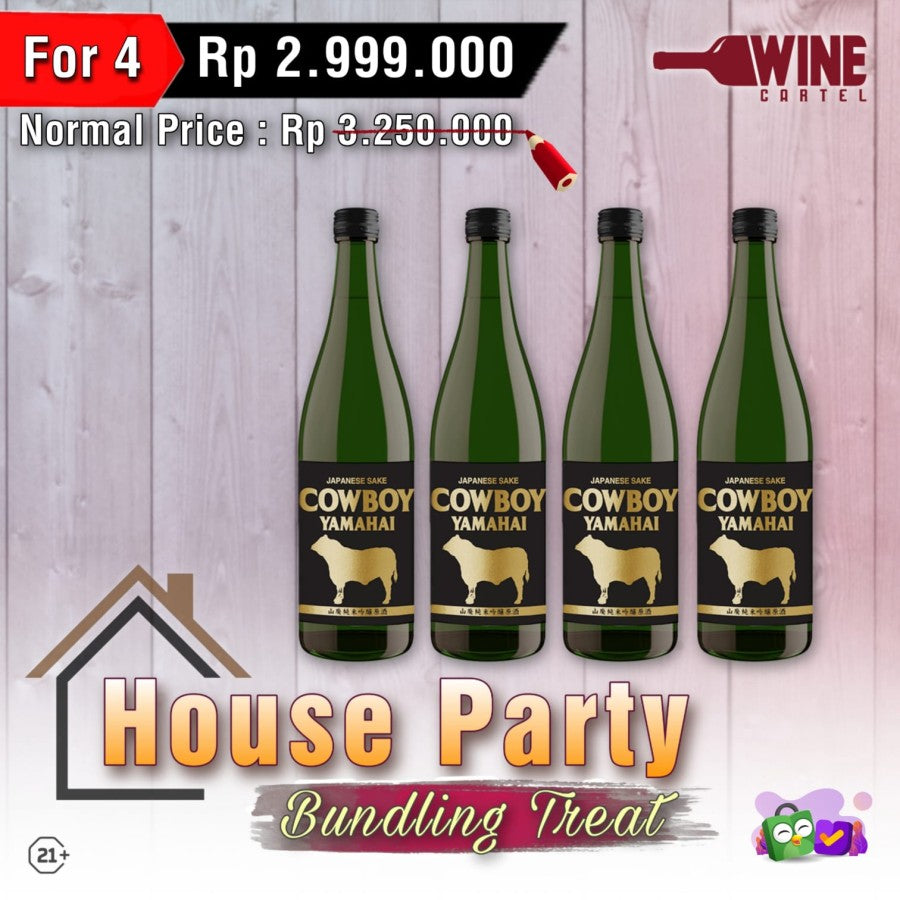 HOUSE PARTY Bundling Cowboy Yamahai Junmai Ginjo Sake 720ml 4to 2.999K JEPANG