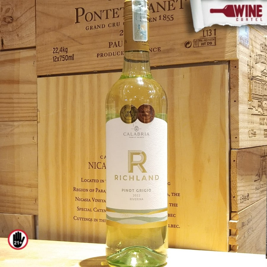 WHITE WINE Calabria RICHLAND Pinot Grigio Australian Wine 750ml AUSTRALIA