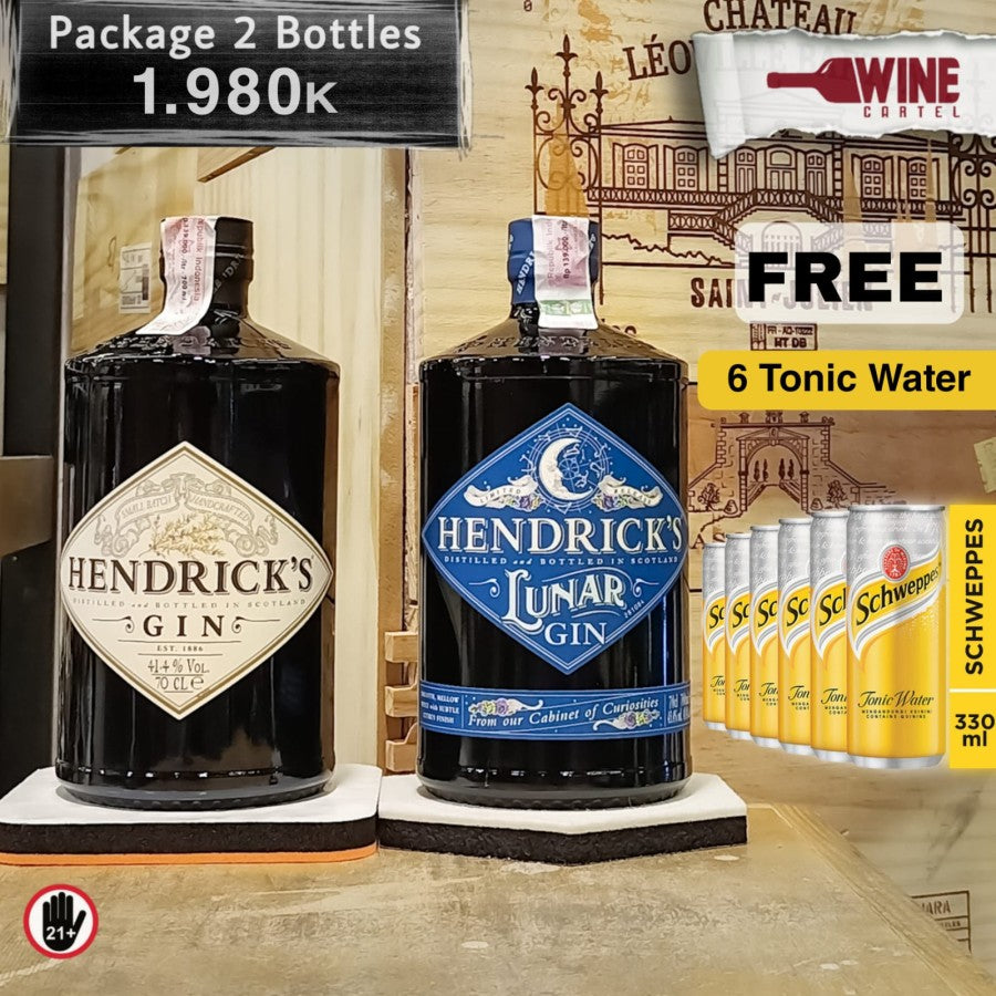 BUNDLING Hendricks Gin & Hendrick LUNAR GIN 700mL FREE 6 TONIC WATER UK